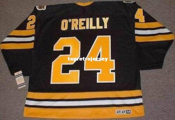 

wholesale mens terry o'reilly boston bruins 1984 ccm vintage away retro hockey jersey, Black;red