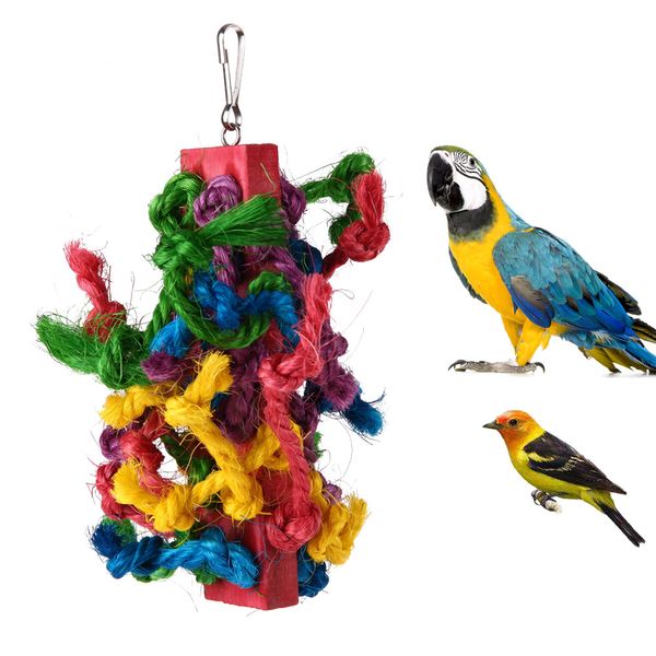 Acheter Coloré Sisal Perroquets Jouets Oiseau En Coton Corde Mâcher Jouet Escalade Pour Perroquets Cockatiel Oiseaux Drôle Jouet Pet Produits De