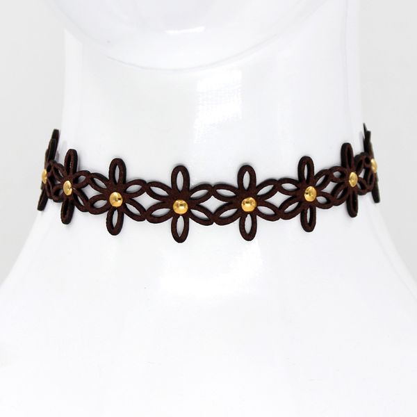 

whole salevonnor jewelry fashion women choker necklace soft hollow velvet short necklace female party gift, Golden;silver