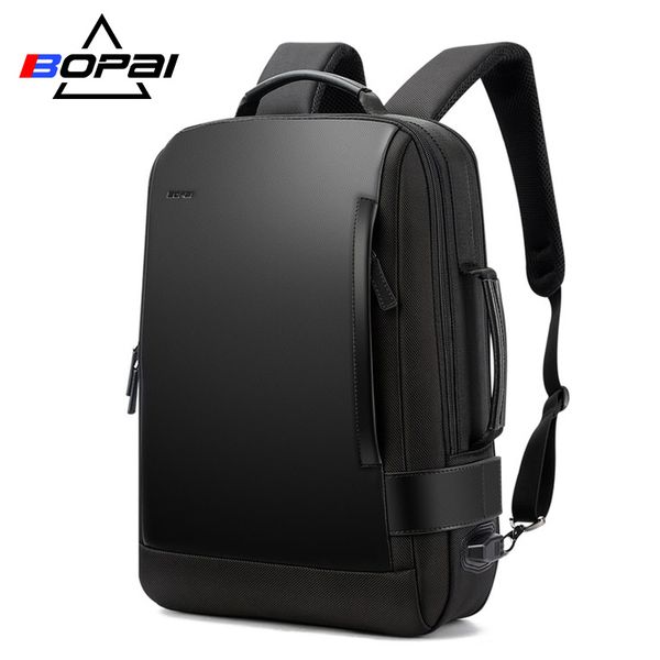 

BOPAI Enlarge Backpack USB External Charge 15.6 Inch Laptop Backpack Shoulders Men Anti-theft Waterproof Travel