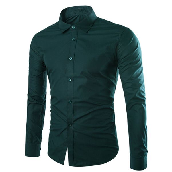 camisa verde oscuro hombre
