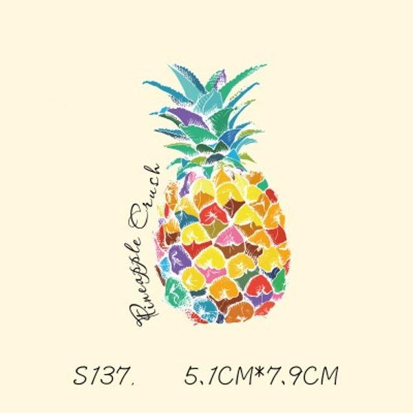 

diy stickers pineapple patches sticker for t shirt funny iron-on transfers patches magic sticker for clothes, Black