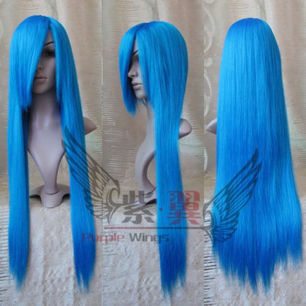 

new long light blue cosplay straight wig 100cm, Black