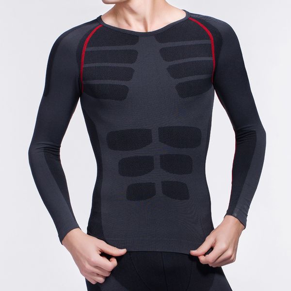 

men's t shirt slimming underwear men's waist corsets breathable body shaper quick-dry compression t-shirts, Black;brown