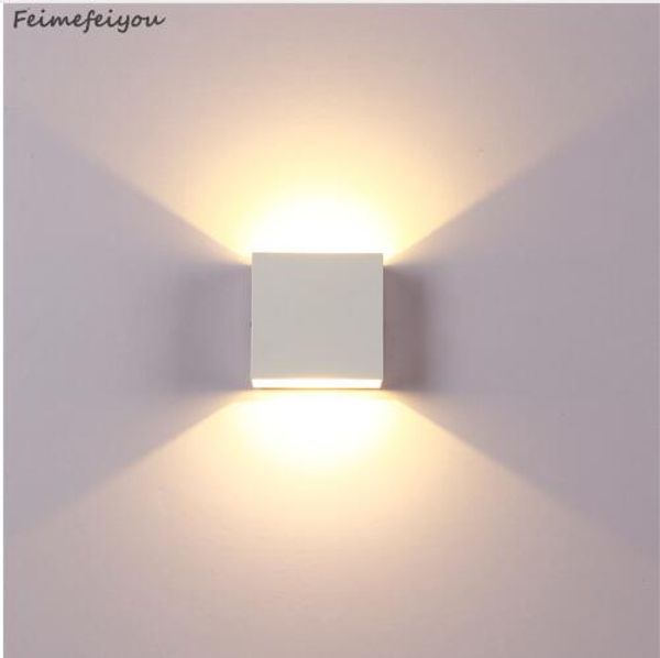 

6w lampada led aluminium wall light rail project square led wall lamp bedside room bedroom lamps arts