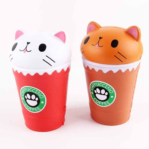 

2018 горячие продажи cat squishy toys кофейная чашка squishies милые животные медленно восходящая вентиляция детские игрушки подарки новый 1