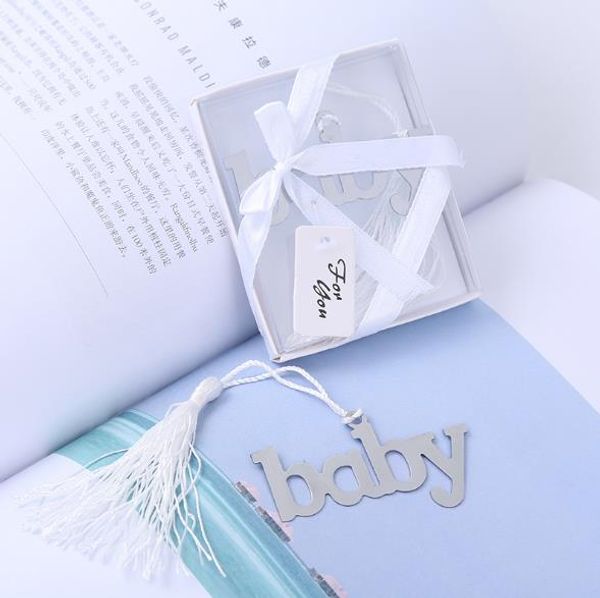 

metal baby shower bookmarks tassels owl heart bear blue design favor wholesale wedding gifts 24pcs lot ing