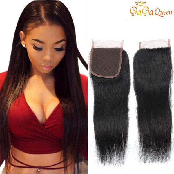 

brazilian straight hair closures 1pc 4x4 lace closures human hair weave natural color brazilian hair weaves selling, Black;brown