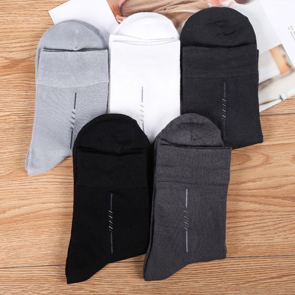 

10 pairs / batch men's socks business casual bamboo fiber breathable solid color tube spring and summer men's socks, Black