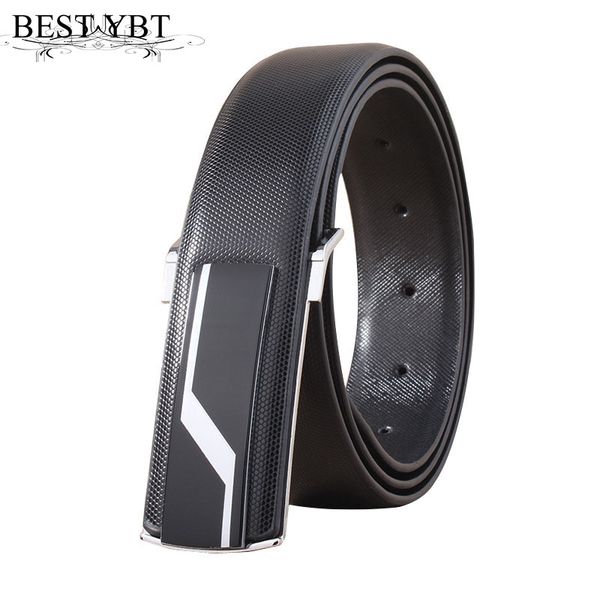 

ybt men belt imitation leather alloy smooth buckle belt comfortable decoration personality selling, Black;brown