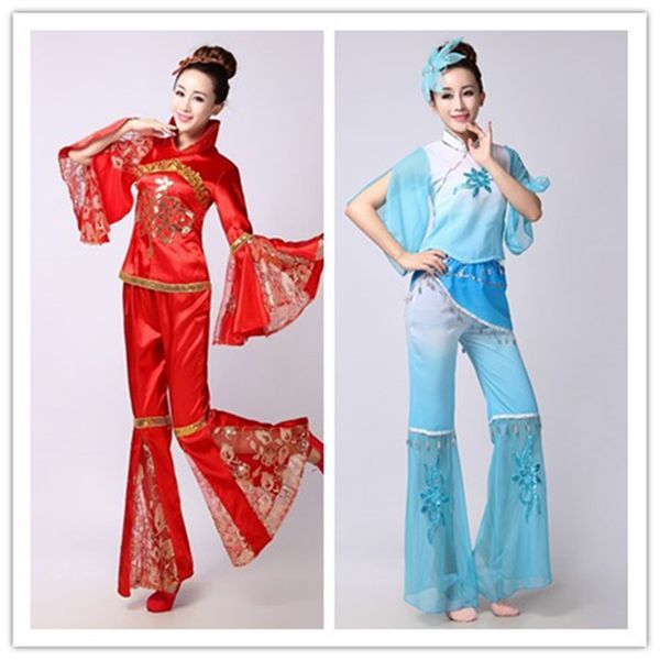 

chinese folk dance costume women tradition clothing dress wear traditional dance costumes chinese folk costume for fan, Black;red