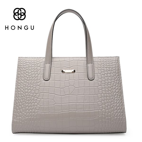 

hongu fashion natural odile genuine leather bag women handbags shoulder bag tote ladies embossed boston alligator simple