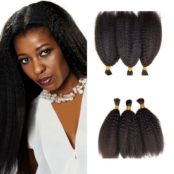 Indian Bulk Hair Kinky Straight Bulk For Braiding Human Hair