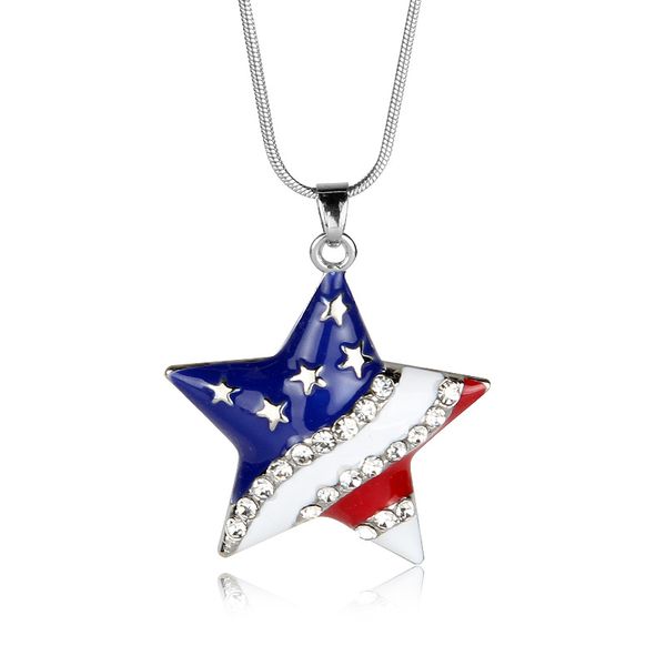 

american flag pendant usa patriot om stars and stripes dog tag pendant necklace,gift,men jewelry dante july, Silver