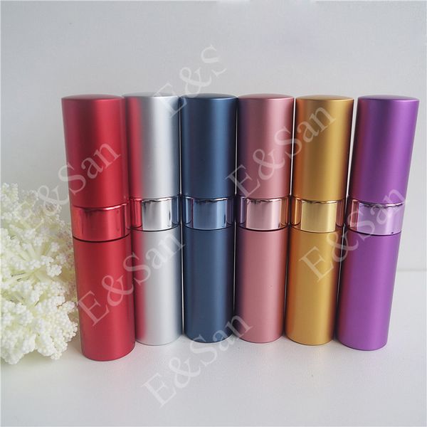 

15ml mini portable can be rotated aluminum refillable perfume bottle with sprayer empty parfum cosmetic case for traveler