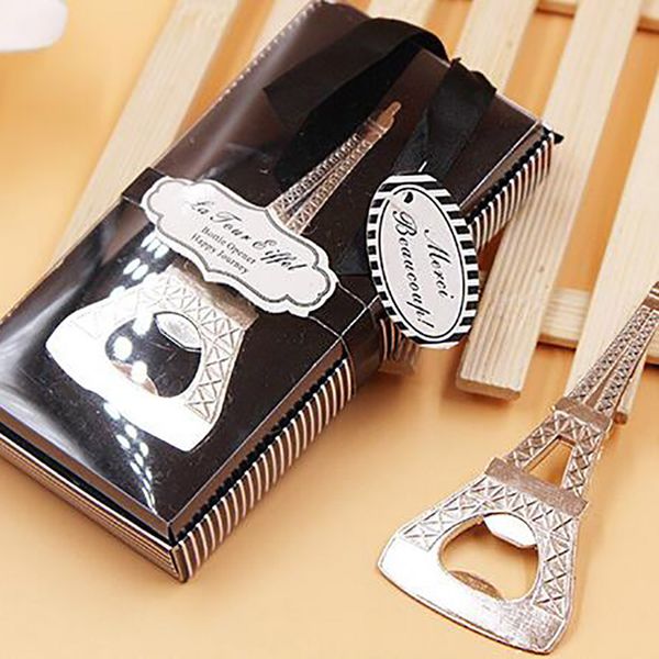 

new latest models romantic wedding souvenir practical easy opener love eiffel tower shape opener dhl
