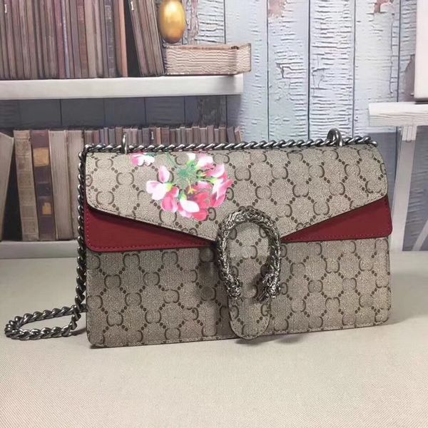 

new style casual fashion brand trend simple square cross section cover shoulder bags flower handbag chain bags by#g14 have dust bags