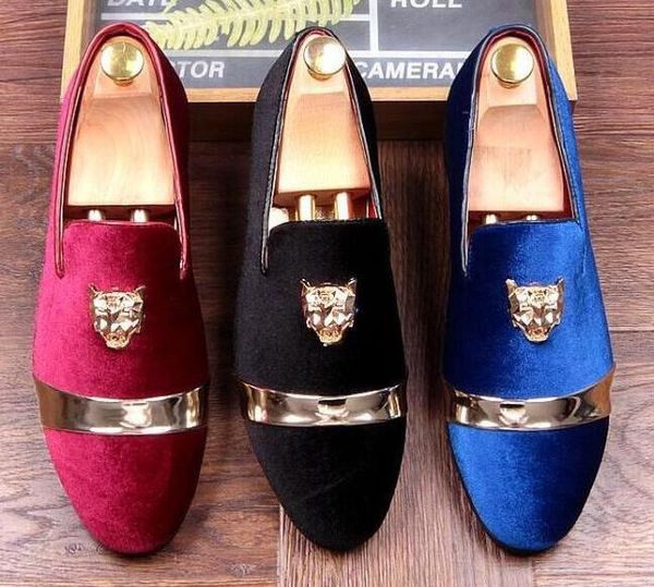 

Wholesale Top grade quality velour Casual Shoes,Fashion black blue red Shoes Men dress Party wedding Shoes 37 48 h8