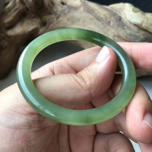 

h3#hetian jade green bracelets qinghai jade green fine bracelets, Golden;silver