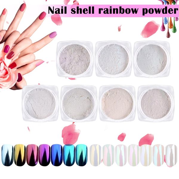 

2018 new nail shell rainbow powder mirror nail art powder tips glitter dust nails decoration pigment diy manicure, Silver;gold