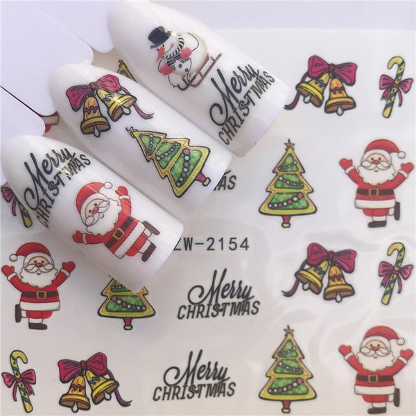 

sticker for nails water decals christmas santa claus nail slider art design decoration manicure foil adhesive wraps pegatinas, Black