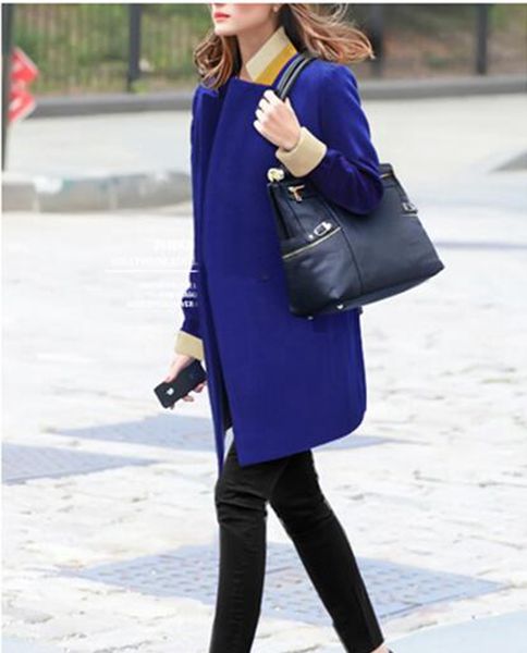 

ladies in europe the united states qiu dong han edition of the new fashion boutique personality long cloth trench coat 7869  - 5, Black