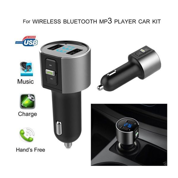 

2018 high-quality bluetooth car fm transmitter wireless radio adapter mp3 player + usb charger m2 dhl ing