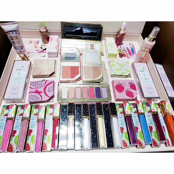 

2019 new face tutti fruit makeup bundle 26 in 1 kit pineapple eye hadow lip glo liquid highlighter fruit cocktail blu h powder makeup et