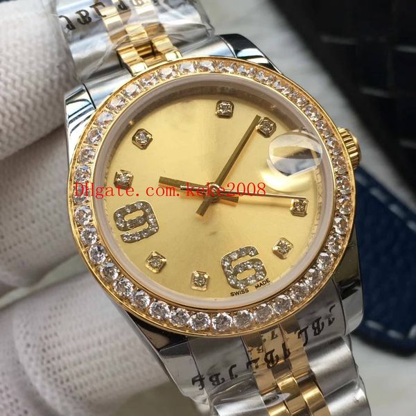 

luxury watch datejust pearlmaster 36mm 31mm diamond 18k gold & steel asia 2813 movement automatic ladies women's watches, Slivery;brown