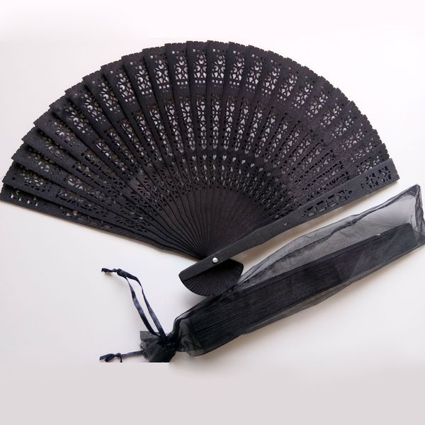 

personalized favors wooden folding hand fans with pouch for wedding party guests favor gifts