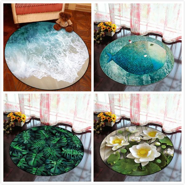 

new 3d lotus round carpet for living room non-slip toilet bath mat alfombra tapis parlor bedroom chair rugs classic placemat