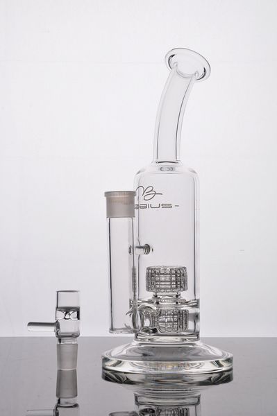 Bubbler per bong in vetro Mobius con doppia matrice stereo perc dab rig Tubi per narghilè pipa per fumare con giunto da 18 mm