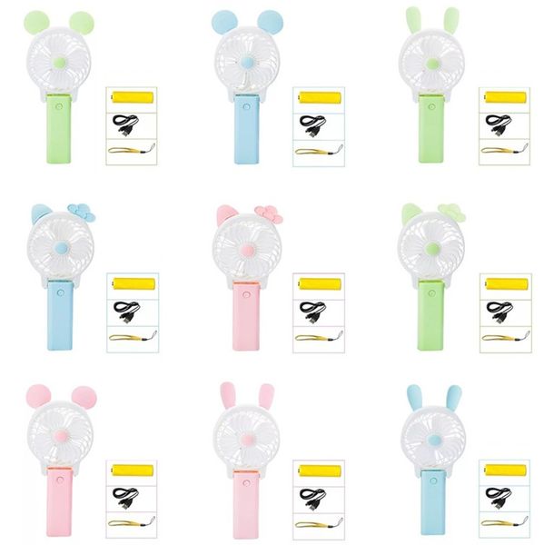 

mini folding portable fan cartoon cat usb rechargeable foldable handheld fan summer cooler cooling portable fan kids toys t2i315