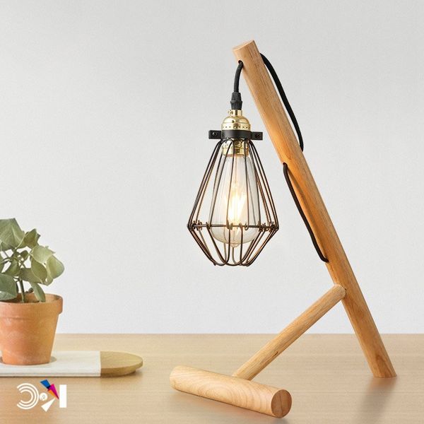 Nordic Modern Simple Cute Natural Wooden Table Lamp Desk Lamps