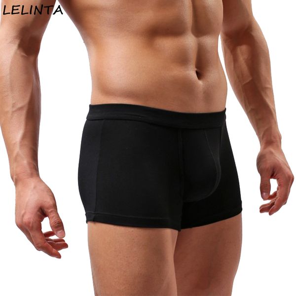 

lelinta mens underwear cute boys in boxers elastic fabric gay underwear for u convex pouch pants male underpants guys, Black;white