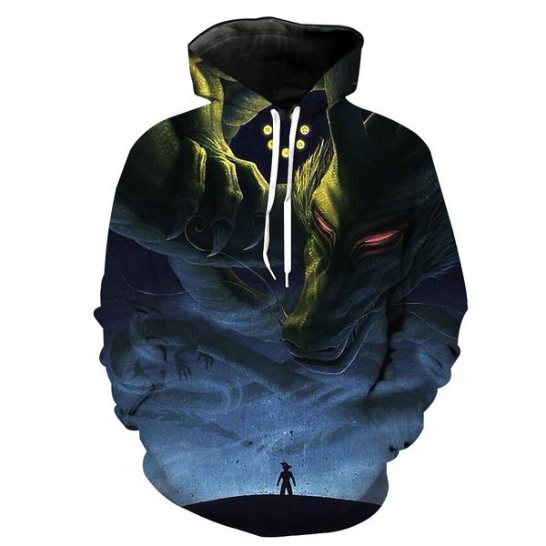 

новый arrrval мода мужчины / женщины shenron пожелания dragon ball смешно 3d печатных crewneck толстовка толстовки мода повседневная толстов, Black
