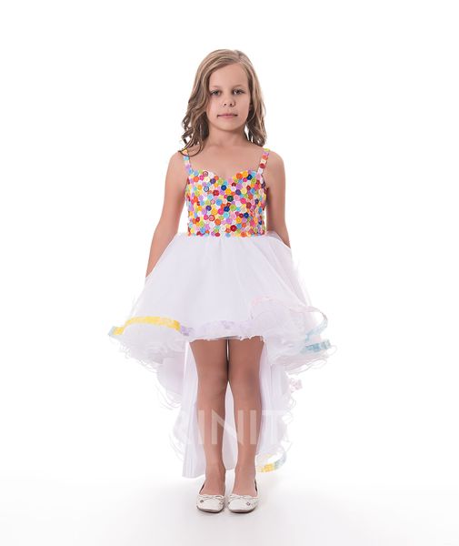 

sweet white straps tulle buttons short flower girl dresses girls' pageant dresses holidays/birthday dress/skirt custom size 2-14 df7103, White;red