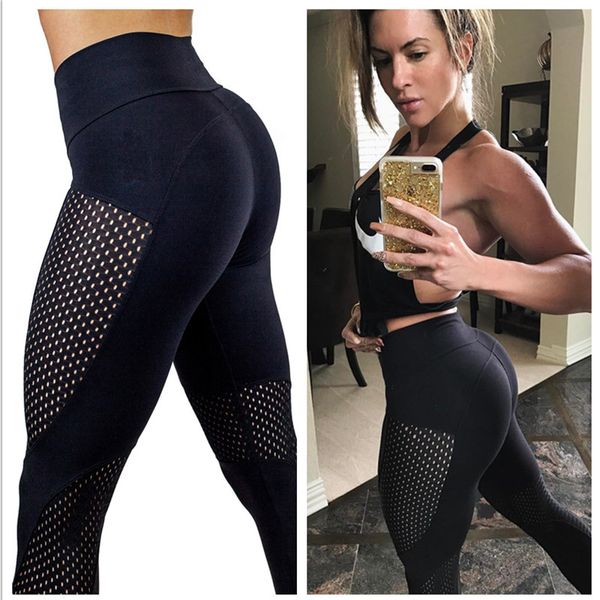 

running tights women sportswear leggings 2018 female running pant fitness gym pants patchwork compression gym leggings, Black;blue