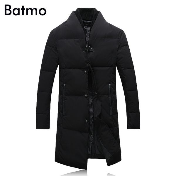 

batmo 2017 new arrival winter 95% white duck down single breasted business jacket men,plus-size m-5xl,y17813, Black