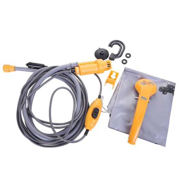 

outdoor shower head 12v cigarette adapter car electric portable camping travel shower water pipe car auto nozzle body washer