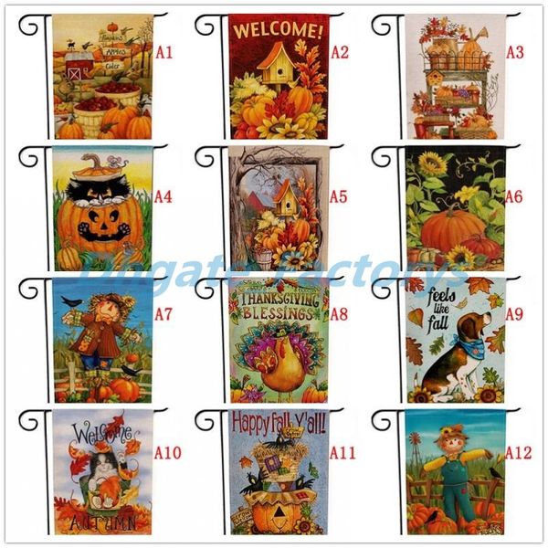 2018 Halloween Thanksgiving Decorations Garden Flag Pumpkin Flags