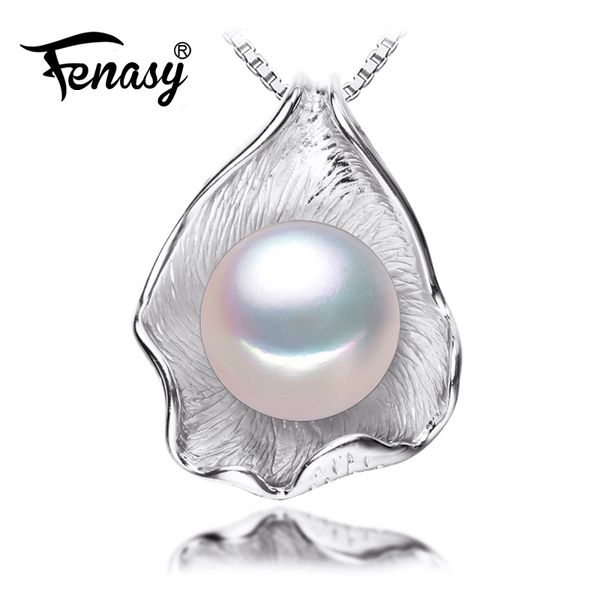 

fenasy natural freshwater pearl bohemian black pearl jewelry 925 silver pendant necklace for women fine jewelry big size