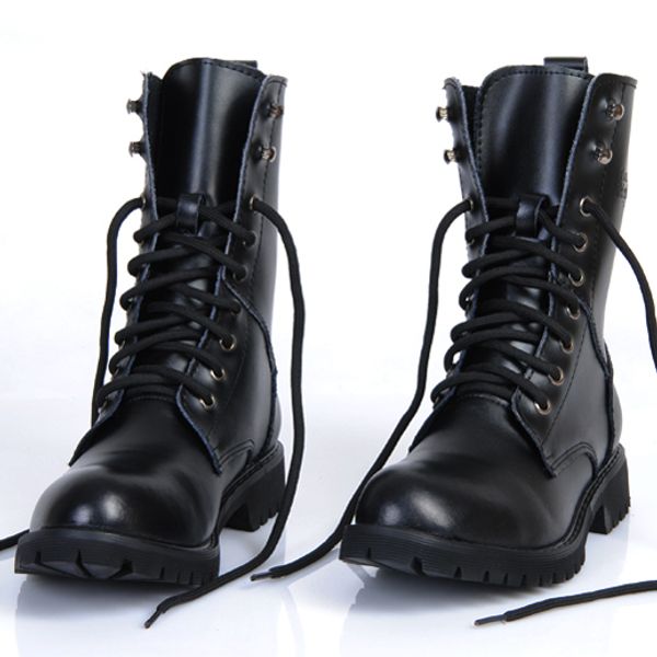 

genuine british martin boots men's genuine leather military boots autumn leather shoes men's fashionable pairs motorcycle boots, Black