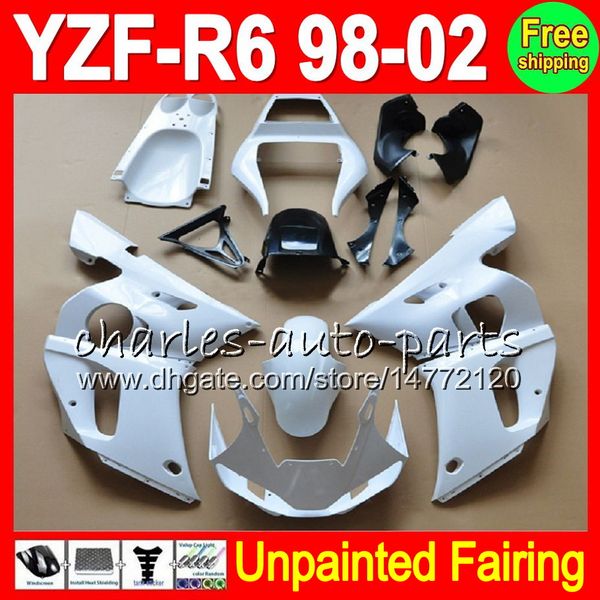 8 Gifts Boyasız Tam Fairing Kit Için YAMAHA YZF-R6 YZFR6 YZF600 YZF R6 600 98 99 00 01 02 1998 1999 2000 2001 2002 Fairings Kaporta Vücut