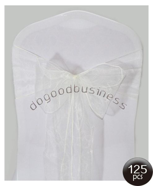 

wholesale-/125pcs organza chair sashes bow cover banquet