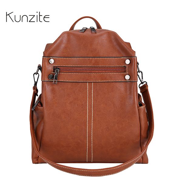 

women pu leather backpack multifunction bags for women and girls large capacity shoulder bag ladies casual daypack school bags