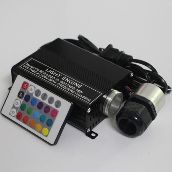 16 W RGB-LED-Glasfaser-Stern-Deckenleuchten, Motortreiber + 24-Tasten-IR-Fernbedienung