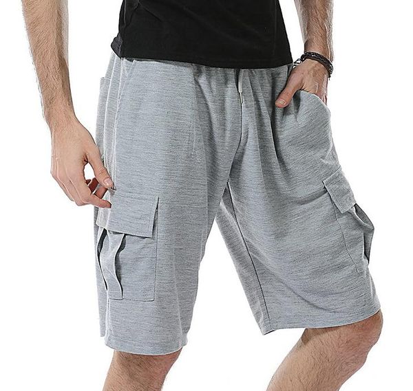 

новый 2018 лето мужская мульти карман комбинезоны повседневная эластичный пояс свободные шорты тонкий бермуды masculina короткие homme, White;black