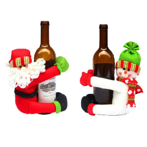 Cute Santa Claus Wine Bottle Cover Home Ornaments Christmas Decor Supplies 1Pcs