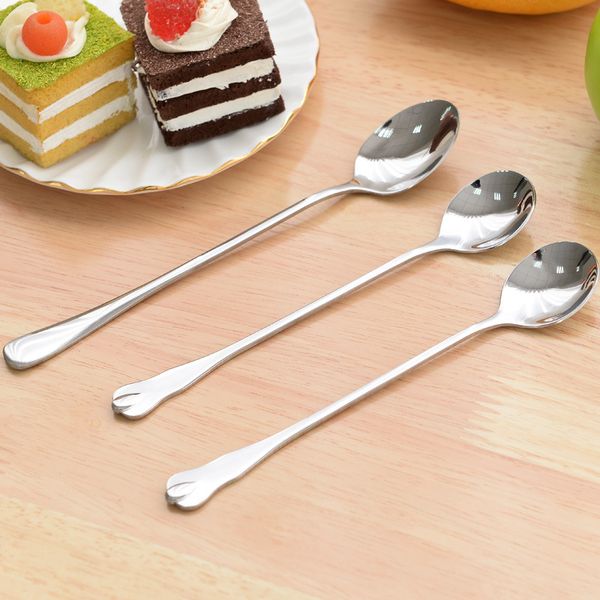 

long handled stainless steel coffee spoon ice cream dessert spoon for picnic kitchen accessories